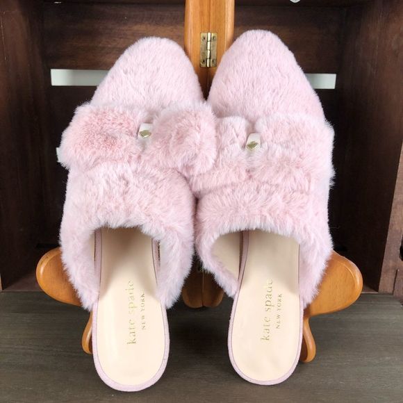 Kate Spade Josie Pink Faux Fur Slippers - Picture 13 of 16